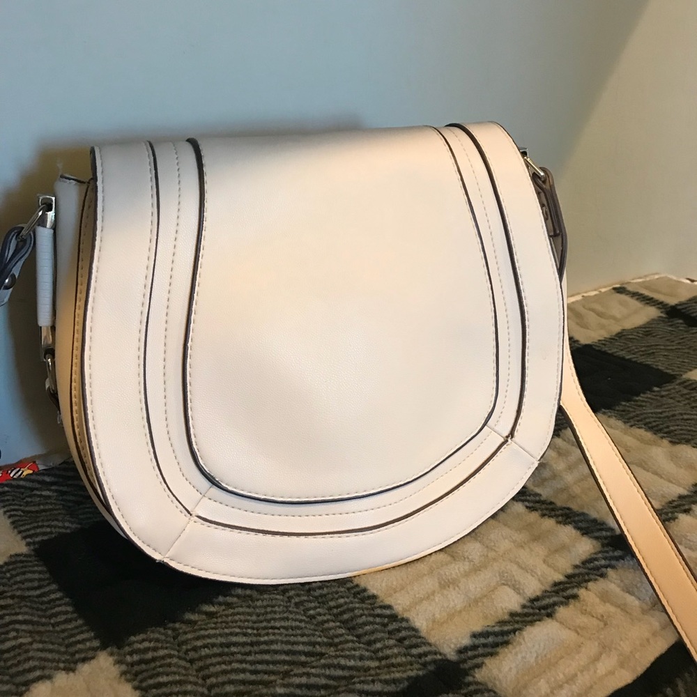 French Connection creme colored purse